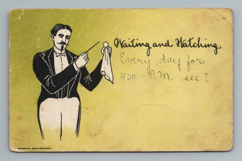 Magic Magician 1900s Vintage Postcard