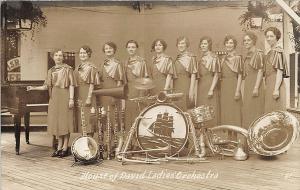 House of David Ladies Orchestra Musical Instruments RPPC Postcard