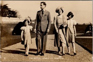 The Royal Family at Windsor Queen Elizabeth II as Child RPPC Postcard Z10