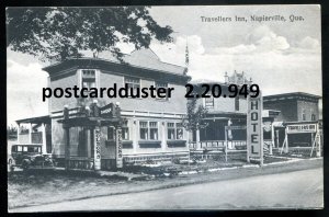 h1126 - NAPIERVILLE Quebec Postcard 1929 Travellers Inn Advertising