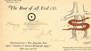 Postcard Antique Cynic's Series The Root of all Evil  ($)     L1