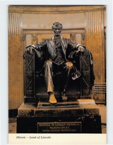 Postcard President Abraham Lincoln in Lincoln's Tomb, Springfield, Illinois