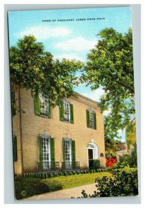 Vintage 1940's Postcard Home of President James Polk Columbia Tennessee