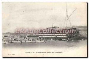 Postcard Old Brest defense Mobile Basin Destroyers