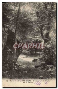 Old Postcard Foret La Sainte Baume Cave Descent by the Sofa