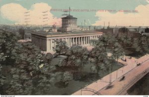 COLUMBUS, Ohio, 1900-10s; Bird's Eye View of State Capitol from State & High St.