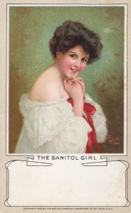 The Sanitol Girl Glamour 1910 Old Advertising Postcard