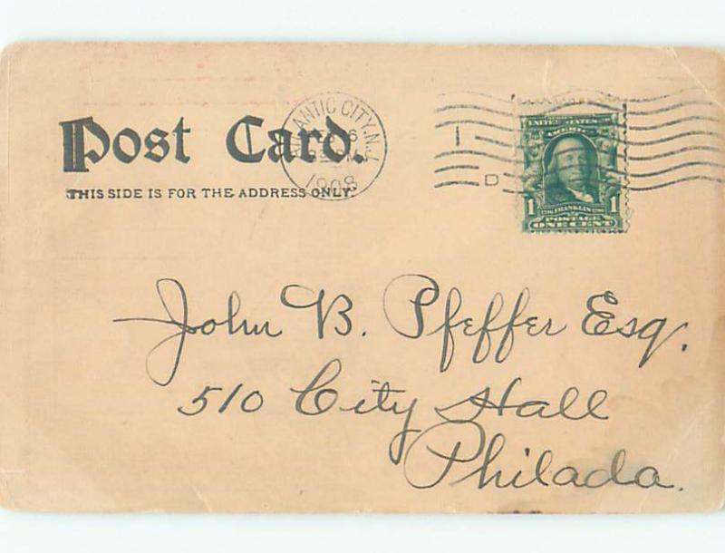 Water Mark Pre-1907 comic MAN DRINKS BEER FROM LARGE GERMAN STEIN o3175