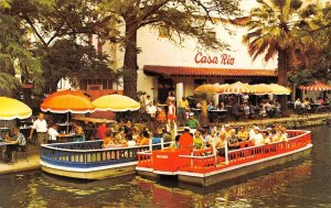2~Postcards  San Antonio, TX Texas  CASA RIO RESTAURNT~RIVER~BOATS~PADDLEBOATS