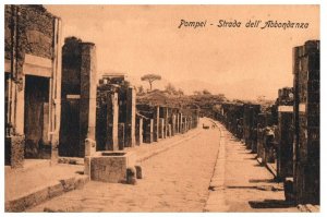 Strada Dell Abbondanza Pompei Italy Black And White Postcard