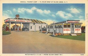 Silver Creek NY Kendall Tourist Camp Diner Gas Station Postcard