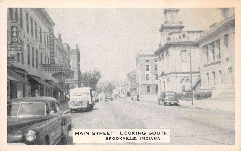 Brookville Indiana Main Street Looking South Vintage Postcard U707