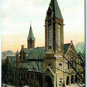 c1910s Albany NY, Madison Avenue Second Reformed Church Litho Photo Postcard A27