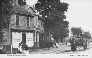Three Kings Pond Merton Surrey Pub Transport Postcard
