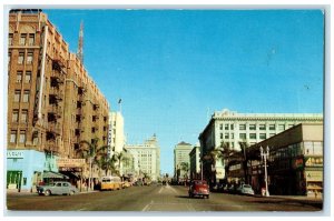 c1960's Looking East Up Broadway Pickwick Hotel San Diego California CA Postcard