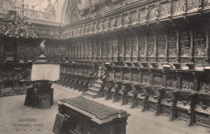 Vintage Postcard Catholic Church Cathedral Museum Coro Burgos Spain Structure