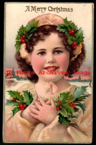Christmas, Unknown No 290, Gelatin, Girl Holding Holly