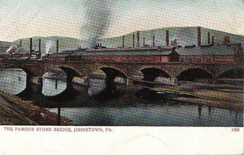 Postcard The Famous Stone Bridge Johnstown PA