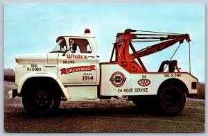 K36/ Interesting Postcard Chrome Ernest Holmes Tow Truck Milwaukee Wis 514