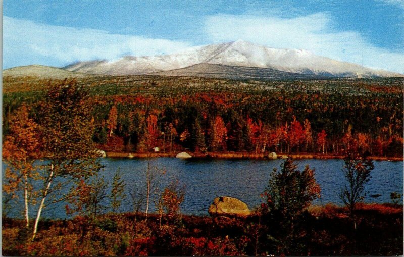 Mt Katahdin Maines Highest Mountain Autumn Scene ME Postcard Mike Roberts UNP 