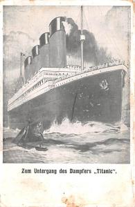 Steamer Titanic Ship Zum Untergang des Dampfers Unused crease left top corner...