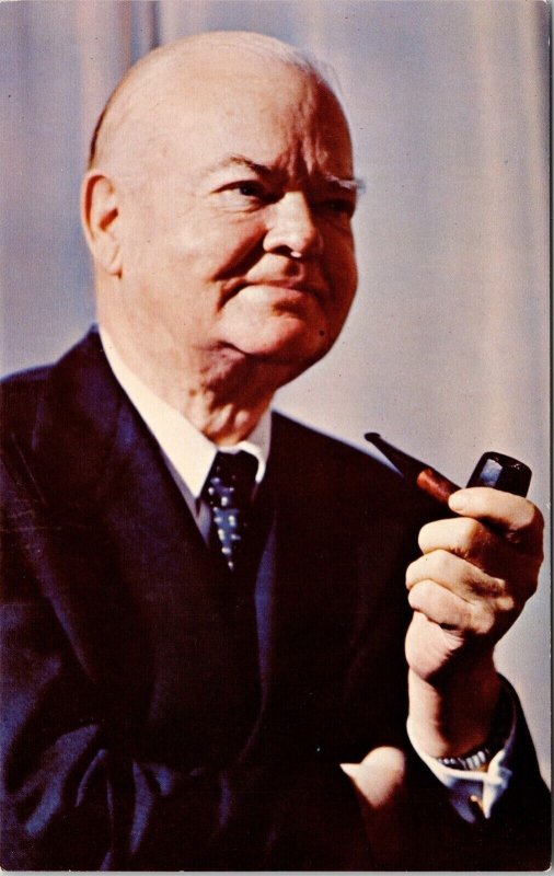 Herbert Hoover 31st President US United States Library West Branch IA Postcard 