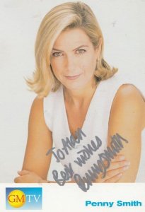 Penny Smith GMTV Breakfast Television Cast Card Hand Signed Photo