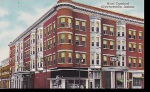 Indiana Crawfordsville Hotel Crawford Curteich