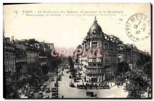 Old Postcard Paris Boulevard Italians