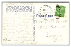 Mac Arthur Court House Eugene Oregon OR Linen Postcard V22