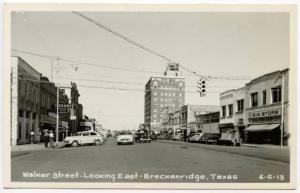 Breckenridge TX Street View Old Cars S & W Store RPPC Real Photo Postcard