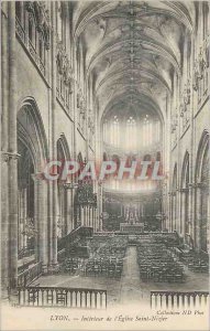 Old Postcard Lyon Interior of the Church of Saint Nizier