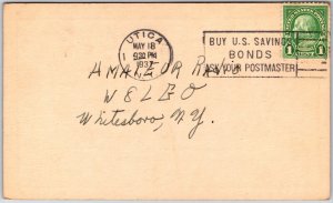 1937 QSL Radio Card Code W8LMO 10 m Utica NY Amateur Station Posted Postcard