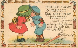 Postcard C-1910 Baseball romance children comic humor GD&D 22-11963