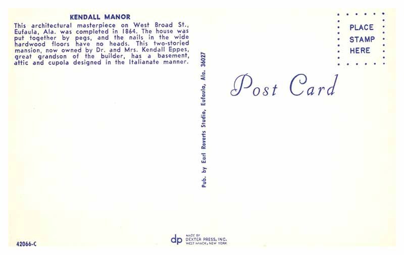 Postcard HOUSE SCENE Eufaula Alabama AL AR9904