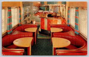 Oregon California~Shasta Daylight Train~Timberline Tavern Car~Booths~1950s