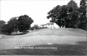 Luck Wisconsin WI Golf Course Real Photo Vintage Postcard
