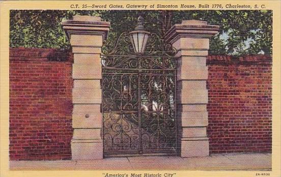 South Carolina Charleston Sword Gates Gateway Of Simonton House Built 1776