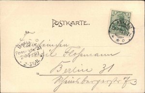 Gruss aus Anklam Germany Kriegsschule School c1905 Vintage Postcard