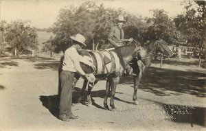 RPPC; Pack Horse w/ Unusual Canteen Used in Wichita National Forest of Oklahoma