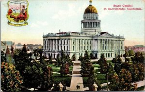 Vtg Sacramento California CA State Capitol Building 1910s Unused Postcard