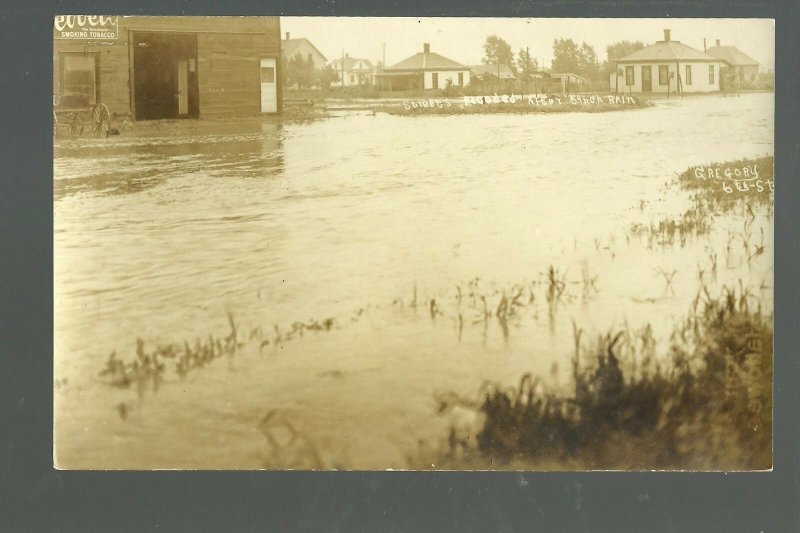 Gregory SOUTH DAKOTA RP c1910 FLOODING 5 Rain nr Dallas Burke Colome Winner