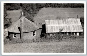 Brookline Vermont 1950s Modern RPPC Real Photo Postcard Round House School