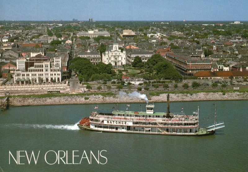 Vintage Postcard Mississippi River Paddlewheeler New Orleans LA John Curteich 