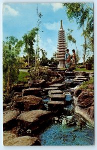 WAIKIKI, Oahu Hawaii ~ Roadside THE PAGODA HOTEL Garden c1960s Postcard