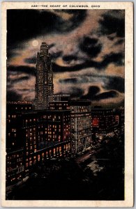 Columbus Ohio, 1946 High Street, Neil House, Huntington Bank, Vintage Postcard