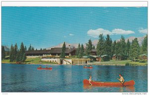 Jasper Park Lodge from Lac Beauvert , JASPER , Alberta , Canada , 50-60s