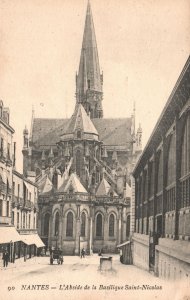 Vintage Postcard 1900's Nantes L'Abside De La Basilique Saint Nicolas France