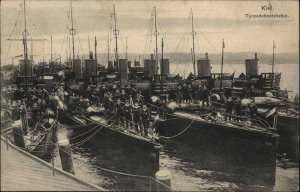 WWI Kiel Germany Torpedo Boat Torpedobootshafen Vintage Postcard