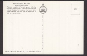 Virginia Williamsburg - The Colonial Militia ~ Cont'l
